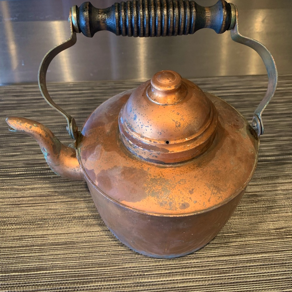Vintage Copper Water Tea Kettle made by Rothberg Oy, Turku, Finland 1.8l